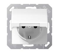 JUNG AS1520BFKLWW JG SCHUKO-Steckdose m.Klappdeckel alpinweiß