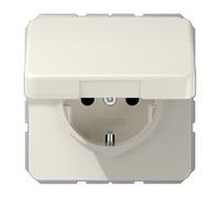 Jung 1 scomparto frutto presa schuko con coperchio a cerniera bianco crema