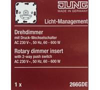 JUNG Drehdimmer Mit Tasto Interruttore a Pressione 230V 50Hz 60-600W 266GDE