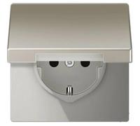 Jung ES1520KIKL 1 parte Frutto Presa con coperchio ribaltabile acciaio inox 1