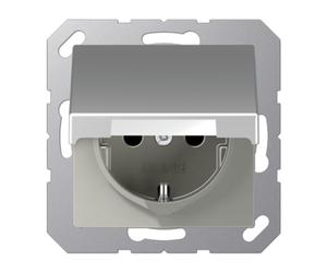 Jung presa Schuko 16 A 250 V infrangibile con protezione da contatto e coperchio Serie A, 1 pezzi, alluminio, a 1520 BFKIKL al