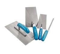 Jung Product 40000400 - Set di cazzuole da muratore "Germania", 4 pezzi (cazzuola da muratore con collo a S, spatola Bernese, spatola per fughe, spatola lisciante, materiale acciaio al carbonio,