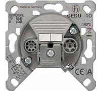 Jung tramite presa GEDU15 - 2 fori, per antenna, incasso, metallo, universale