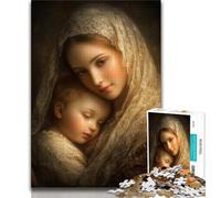 Jungfrau Maria Kunst-Puzzles für Erwachsene, Dekomprimierendes intellektuelles Lernspielzeug, Geburtstagsgeschenk, Geschenke, Wandkunst, 38x26cm