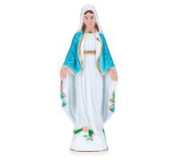 Jungfrau Maria statuetta in plastica raffigurante cristiana, di, Maria, Scultura religiosa, figura da collezione, decorazione per la casa, l'ufficio, colore blu