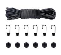 JunGG Corda in gomma 4 mm, 5 m/15 m, ganci in metallo 6/12, 6/12, corda di espansione altamente elastica, corda di gomma, fai da te con accessori, corda per telone, corda di tensione, elastico (5 m)