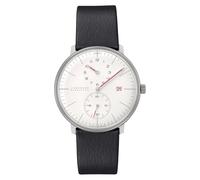 Junghans Max Bill Regulator Bauhaus 027/4493.02 Men's Watch - 40mm White Dial, Black Leather Strap