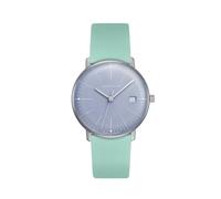 JUNGHANS Orologio da donna Max Bill con cinturino in pelle verde chiaro/azzurro 47/4554.02