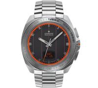 Junghans Orologio da polso da uomo XL 1972 Mega Solar analogico al quarzo acciaio inox 056/4211.44, argento/multicolore, cinghia