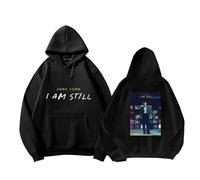 Jungkook I AM Still Album Felpa con Cappuccio A-rmy Support Felpa Stampata Magliette in Cotone Merch for i Fan(C Black,XXL)