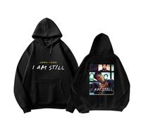 Jungkook I AM Still Album Felpa con Cappuccio A-rmy Support Felpa Stampata Magliette in Cotone Merch for i Fan(A Black,XXL)