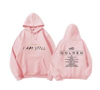 Jungkook I AM Still Album Felpa con Cappuccio A-rmy Support Felpa Stampata Magliette in Cotone Merch for i Fan(D Pink,S)