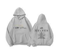 Jungkook I AM Still Album Felpa con Cappuccio A-rmy Support Felpa Stampata Magliette in Cotone Merch for i Fan(D Gray,L)