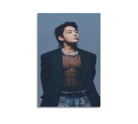 Jungkook - Stampa artistica su tela, con personaggi famosi del cinema e della televisione sudcoreana, decorazione artistica su tela, decorazione artistica per soggiorno e casa, 50 x 75 cm, senza