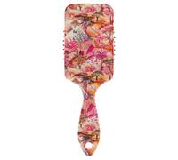 Jungle Animal Animal Bright Rosy Beige Crema spazzola antistatica per capelli lisci Progettato bagnato asciutto spazzola per capelli lunghi con manico ergonomico cepillos para cabello