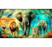 jungle-animals 1000 pezzi Carta riciclata Puzzle Estremamente difficile Giochi educativi per tutta la famiglia Regalo per donne e uomini 38x52cm/1000pcs