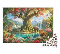 Jungle Animals 1000 Pezzo Puzzle Riciclato Paper Wildlife Kingdom Puzzles per Ragazzi e Ragazze dai 6 Anni in su Family Tempo di Gioco Props Ottima Idea Regalo Home 70x50cm/1000pcs