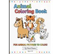 Jungle Animals Coloring Book for Kids: 100 Simple and Fun Illustrations of Wild Animals; Easy Large Print Coloring Pages for Toddlers and Children Ages 4-8