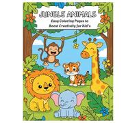 Jungle Animals Coloring Book for Kids: Easy Colouring Pages to Boost Creativity for Kids