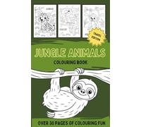 Jungle Animals Colouring Book Travel Edition: A black and white pocket sized activity book filled with monkeys, snakes, parrots, jaguars and more