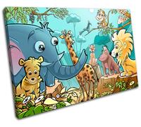 Jungle Animals For Kids Room SINGLE TELA parete arte foto stampa