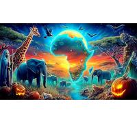 jungle-animals Jigsaw Puzzle impossibili 1000 Pezzi Decorazione per la casa. Giochi di Rilassamento e Intelletto per adulti e ragazzi da 14 anni 38x52cm/1000pcs