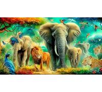 jungle-animals Jigsaw Puzzle impossibili 1000 Pezzi Decorazione per la casa. Giochi di Rilassamento e Intelletto per adulti e ragazzi da 14 anni 38x26cm/1000pcs