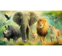 jungle-animals Jigsaw Puzzle impossibili 1000 Pezzi Decorazione per la casa. Rilassamento e Intelletto per adulti e ragazzi da 14 anni 38x52cm/1000pcs