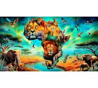 jungle-animals Jigsaw Puzzle impossibili 1000Pcs Decorazione per la casa. Giochi di Rilassamento e Intelletto per adulti e ragazzi da 14 anni 38x26cm/1000pcs