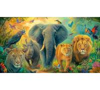 jungle-animals Jigsaw Puzzle impossibili 1000Pcs Decorazione per la casa. Rilassamento e Intelletto per adulti e ragazzi da 14 anni 38x26cm/1000pcs