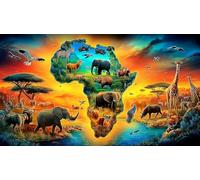 jungle-animals Jigsaw Puzzle Impossible 1000 Pezzi Decorazione per la casa. Giochi di Rilassamento e Intelletto per adulti e ragazzi da 14 anni 75x50cm/1000pcs