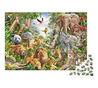 Jungle Animals Jigsaw Puzzle Impossible 1000 Pezzi Decorazione Per La Casa. Giochi Rilassamento E Intelligence Per Adulti E Ragazzi Da 14 Anni 1000pcs (75x50cm)