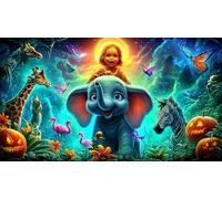 jungle-animals Jigsaw Puzzle Impossible 1000 Pezzi Decorazione per la casa. Rilassamento e Intelletto per adulti e ragazzi da 14 anni 38x52cm/1000pcs