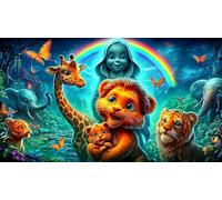 jungle-animals Jigsaw Puzzle Impossible 1000 Pezzi Decorazione per la casa. Rilassamento e Intelletto per Adulti e Bambini da 12 Anni 38x52cm/1000pcs