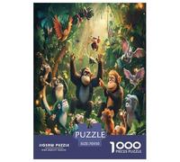 Jungle Animals Jigsaw Puzzle Impossible 1000 Pezzi Decorazione Per La Casa. Rilassamento E Intelligence Per Adulti E Bambini Da 12 Anni 70x50cm/1000pcs