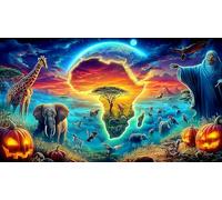 jungle-animals Jigsaw Puzzle Impossible 1000Pcs Decorazione per la casa. Giochi di Rilassamento e Intelletto per adulti e ragazzi da 14 anni 38x52cm/1000pcs