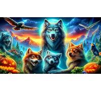 jungle-animals Jigsaw Puzzle Impossible 1000Pcs Decorazione per la casa. Rilassamento e Intelletto per adulti e ragazzi da 14 anni 38x26cm/1000pcs