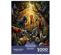 Jungle Animals Jigsaw Puzzle Impossible 1000Pcs Decorazione Per La Casa. Rilassamento E Intelligence Per Adulti E Bambini Da 12 Anni 70x50cm/1000pcs