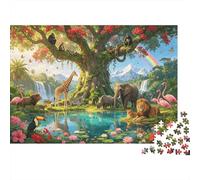 Jungle Animals Puzzle 1000 Pezzi Riciclato Material Rainbow Paradise Puzzle per Anziani Allevia la Demenza Senile Divertente Family Game Activity Home 52x38cm/1000 Pezzi