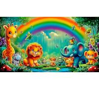 jungle-animals Puzzle impossibili 1000 Pezzi Decorazione per la casa. Giochi di Rilassamento e Intelletto per adulti e ragazzi da 14 anni 38x52cm/1000pcs