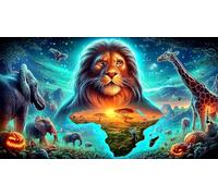 jungle-animals Puzzle impossibili 1000Pcs Decorazione per la casa. Giochi di Rilassamento e Intelletto per adulti e ragazzi da 14 anni 38x52cm/1000pcs