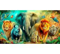 jungle-animals Puzzle impossibili 1000Pcs Decorazione per la casa. Giochi di Rilassamento e Intelletto per Adulti e Bambini da 12 Anni 38x52cm/1000pcs