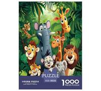 Jungle Animals Puzzle Impossibili 1000Pcs Decorazione Per La Casa. Giochi Rilassamento E Intelligence Per Adulti E Bambini Da 12 Anni 38x26cm/1000pcs