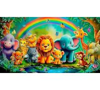 jungle-animals Puzzle impossibili 1000Pcs Decorazione per la casa. Rilassamento e Intelletto per Adulti e Bambini da 12 Anni 38x52cm/1000pcs