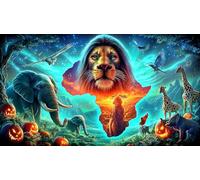 jungle-animals Puzzle Impossible 1000 Pezzi Decorazione per la casa. Rilassamento e Intelletto per Adulti e Bambini da 12 Anni 38x52cm/1000pcs