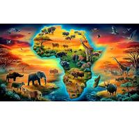 jungle-animals Puzzle Impossible 1000 Pezzi Decorazione per la casa. Rilassamento e Intelletto per adulti e ragazzi da 14 anni 38x26cm/1000pcs