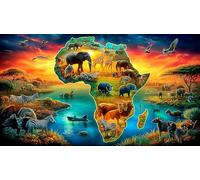 jungle-animals Puzzle Impossible 1000Pcs Decorazione per la casa. Giochi di Rilassamento e Intelletto per adulti e ragazzi da 14 anni 38x26cm/1000pcs