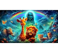 jungle-animals Puzzle Impossible 1000Pcs Decorazione per la casa. Giochi di Rilassamento e Intelletto per adulti e ragazzi da 14 anni 38x52cm/1000pcs