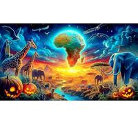 jungle-animals Puzzle Impossible 1000Pcs Decorazione per la casa. Giochi di Rilassamento e Intelletto per Adulti e Bambini da 12 Anni 38x52cm/1000pcs