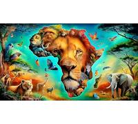 jungle-animals Puzzle Impossible 1000Pcs Decorazione per la casa. Rilassamento e Intelletto per Adulti e Bambini da 12 Anni 38x52cm/1000pcs